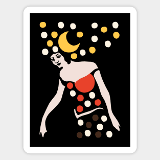 Woman, Star, Moon, and Sun Magnet